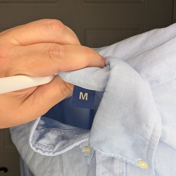 Ferrari Button Down Dress Shirt Men's Size Medium Blue Embroidered Logo - Picture 5 of 7